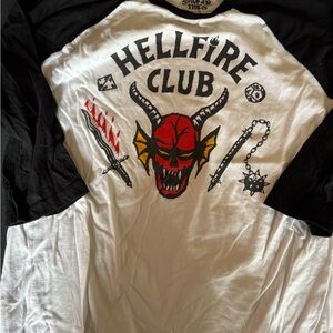 Netflix Hellfire Club Long Sleeve Shirt - Black and White